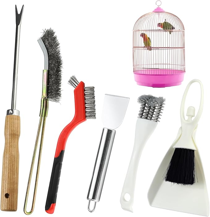 6PCS Bird Cage Cleaning Brush Tools Set