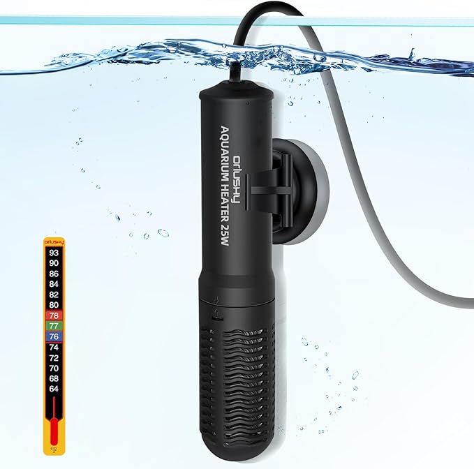 Orlushy 25W Small Submersible Aquarium Heater