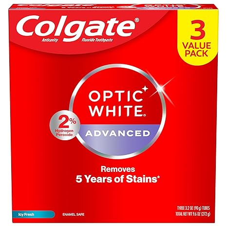 Colgate Optic White Advanced Hydrogen Peroxide Toothpaste Pack