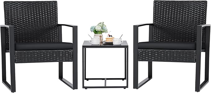 Flamaker 3 Pieces Patio Set Outdoor Wicker