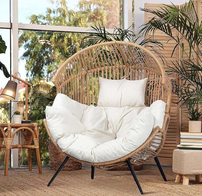 JAMFLY Egg Chair Wicker Outdoor Chairs