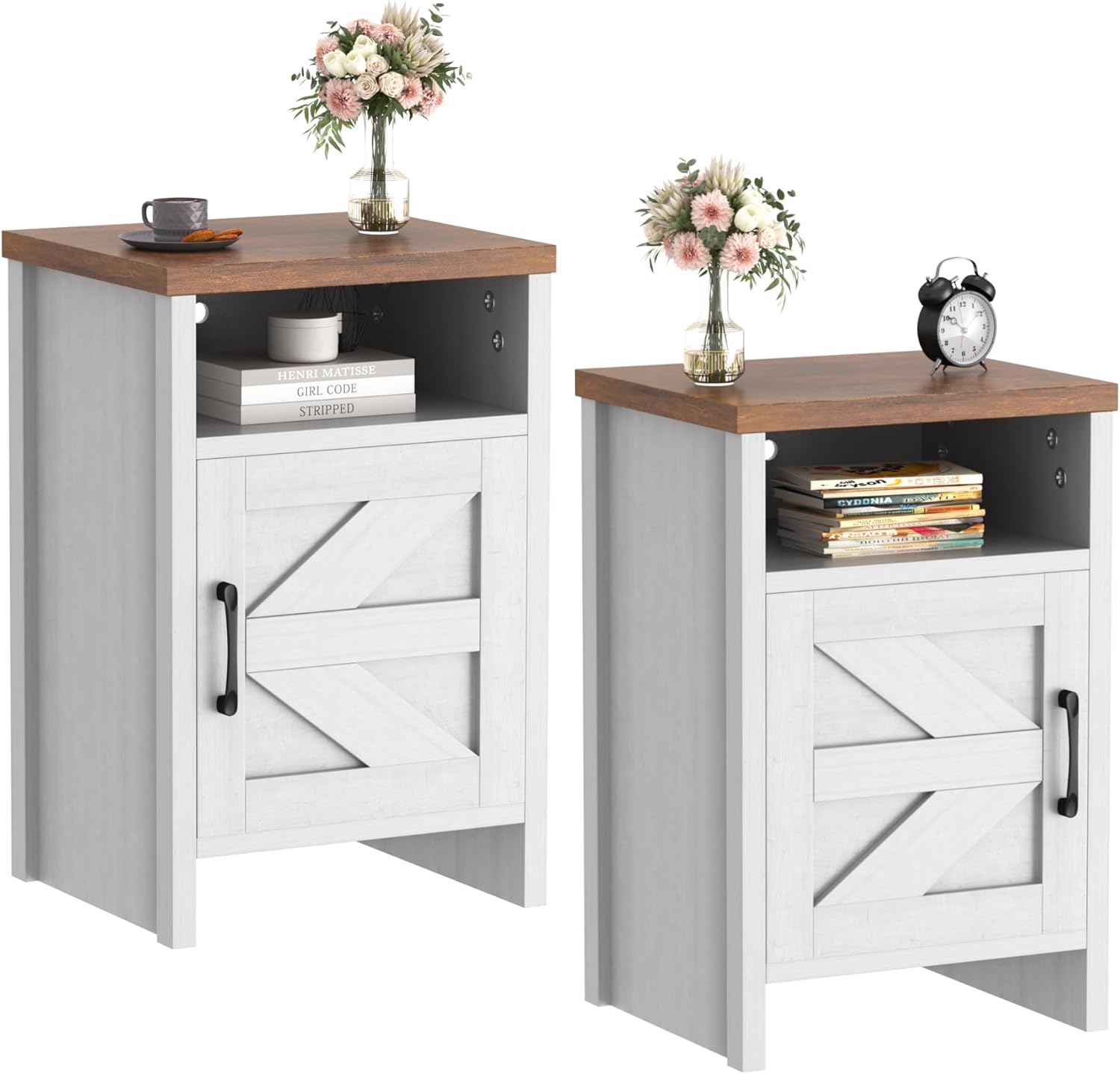 JUMMICO Farmhouse Nightstand