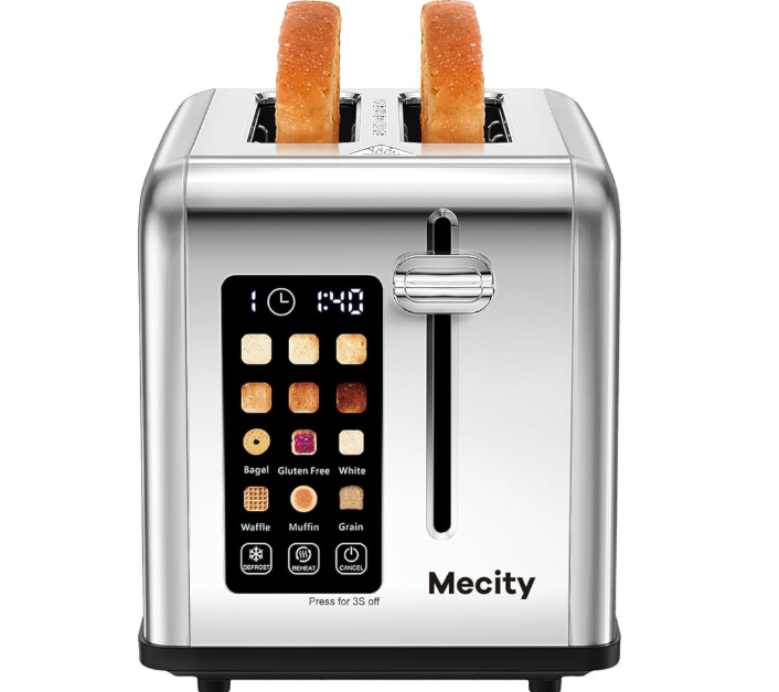 Mecity 2 Slice Toaster Touch Screen 1.5" Wide Slot